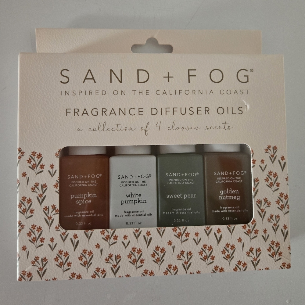 SAND + FOG Fragrance Diffuser Oils Set - Pumpkin, White, Green, Gold
